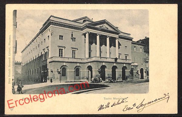 ah7509 - CARTOLINA D'EPOCA - Piacenza Città - Teatro Municipale