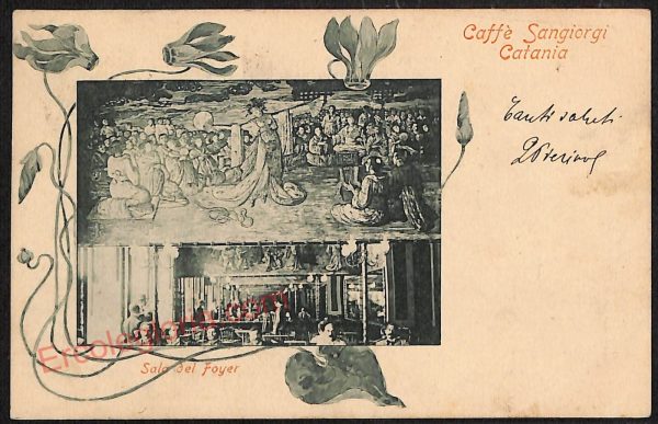 ae4792 - CARTOLINA D'EPOCA - Catania Città - Sala del Foyer  1902