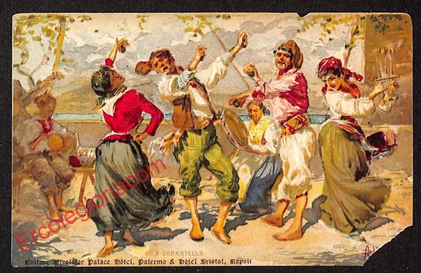 ah3620 - CARTOLINA D'EPOCA - Napoli Città - Tarantella