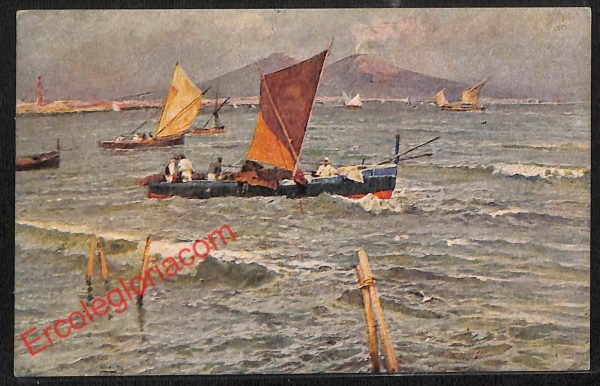 ah3623 - CARTOLINA D'EPOCA - Napoli Città - Il Vesuvio da mare