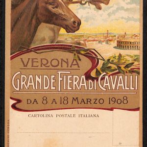 ad9840 - CARTOLINA  D'EPOCA ILLUSTRATA - Verona - Grande Fiera di CAVALI