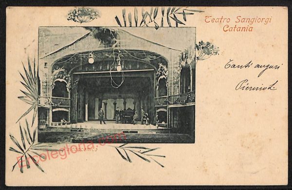 ae4809 - CARTOLINA D'EPOCA - Catania Città - Teatro Sangiorgi  1902
