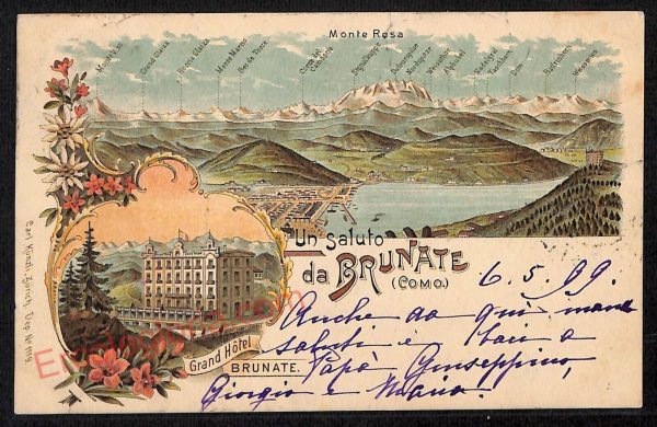 ae5213 - CARTOLINA D'EPOCA - Como Provincia - Brunate  1899