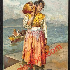 ah3633 - CARTOLINA D'EPOCA - Napoli Città - L' Acquaiola e San Lucia