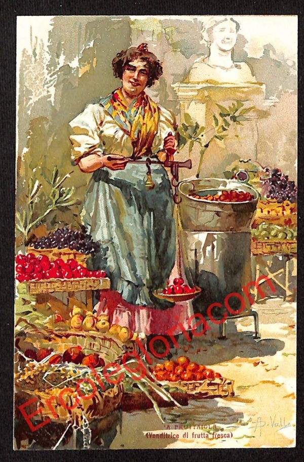 ah3634 - CARTOLINA D'EPOCA - Napoli Città - Venditrice di frutta