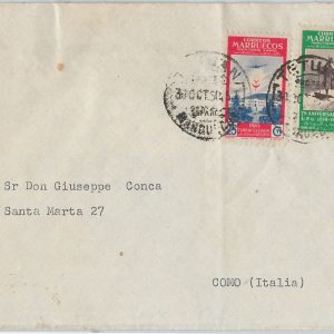 41540  - MARRUECOS spanish Marrocco - POSTAL HISTORY - COVER to ITALY 1945