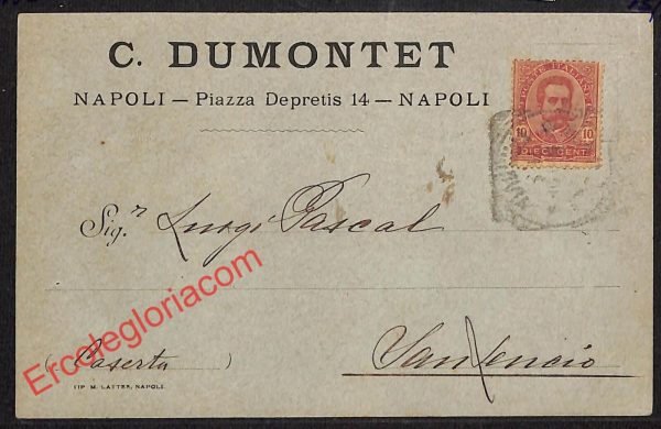 ah3664 - STORIA POSTALE - Napoli Città - C. Dumontet