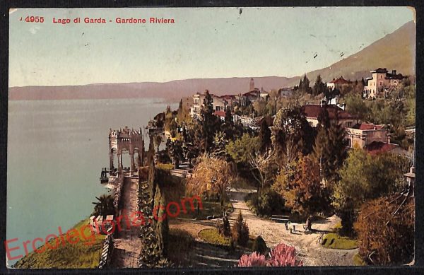 ag5693 - CARTOLINA D'EPOCA - Lago di Garda - Gardone Riviera  1909