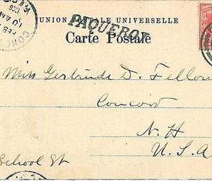 GIBRALTAR -  POSTAL HISTORY:  POSTCARD to USA 1906 - PAQUEBOT