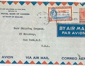 POSTAL HISTORY -  BAHAMAS : COVER 1944 to USA - CENSURE