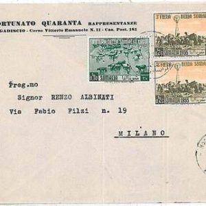 POSTAL HISTORY ITALIAN  SOMALIA : COVER to ITALY 1956