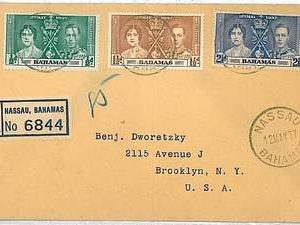 POSTAL HISTORY -  BAHAMAS : FDC COVER 1937 Coronation of King George VI
