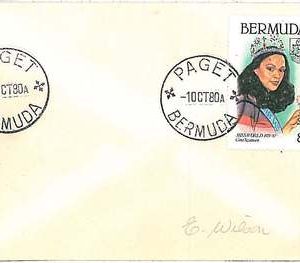 POSTAL HISTORY -  BERMUDA : Postmark on COVER 1980 - PAGET