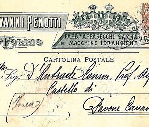 09666  CARTOLINA d'Epoca - TORINO Citta': PUBBLICITARIA 1909