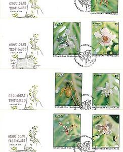 22022 - CBA - 4  FDC COVERS with  OFFICIAL INFORMATION FOLDER! - Flowers ORCHIDS