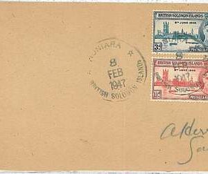 POSTAL HISTORY  - SOLOMON ISLAND : VICTORY PEACE stamps on COVER 1947