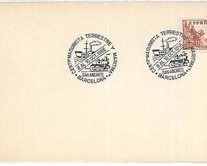 BOATS TRAINS RAILWAYS - POSTAL HISTORY -  SPAIN: SPECIAL POSTMARK on COVER 1955