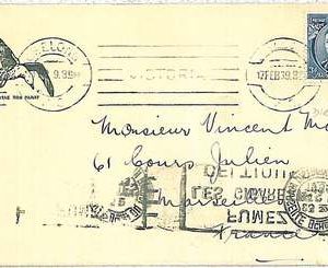 AUSTRALIA - COVER to FRANCE with postmark: GEELONG , VICTORIA 1939 - DIE 1a !