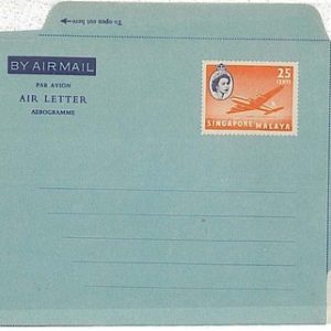 16486  MALAYA SINGAPORE - POSTAL HISTORY - AEROGRAMME  AIR LETTER