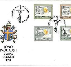 RELIGION  Pope John Paul II - POSTAL HISTORY - LETONIA - FDC COVER 1993