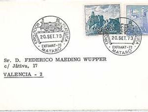 TRAINS RAILWAYS - POSTAL HISTORY -  SPAIN: SPECIAL POSTMARK on COVER 1973