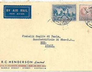 POSTAL HISTORY -  AUSTRALIA : AIRMAIL COVER to ITALY