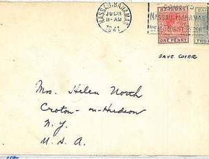 POSTAL HISTORY -  BAHAMAS : COVER to USA 1941