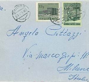 21400 - ALBANIA - POSTAL HISTORY cover - AIRMAIL cover to ITALY  1966