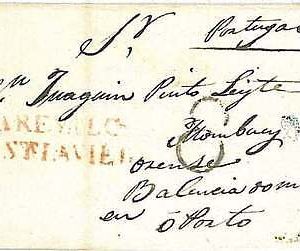 21152  SPAIN: PRE-PHILATELIC COVER - AREVALOS CASTILLA LA VIEJA to PORTUGAL 1842