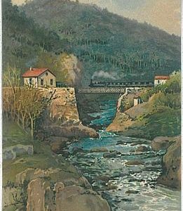 CARTOLINA d'Epoca - VARESE : PONTE TRESA PONTETRESA - FERROVIA - ILLUSTRATA