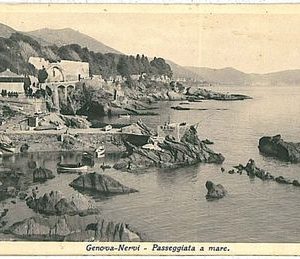 CARTOLINA d'Epoca - GENOVA:  NERVI - PASSEGGIATA A MARE