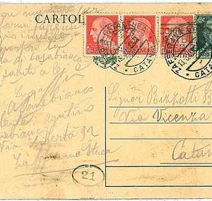 ITALIA LUOGOTENENZA - INTERO POSTALE con annullo Zafferana Etnea 1945