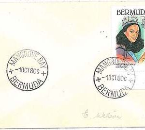 28732   POSTAL HISTORY -  BERMUDA : Postmark on COVER 1980 - MANGROVE BAY