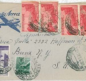 ITALIA REPUBBLICA: 1 Lira DEMOCRATICA su BUSTA 1946