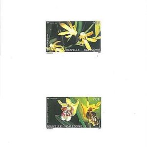 22047  - NEW CALEDONIA : 1991 set of two DELUX PROOFS -  FLOWERS   ORCHIDS