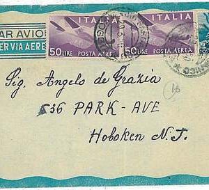 ITALIA REPUBBLICA: 15 Lire DEMOCRATICA  su BUSTA 1956