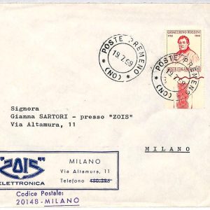 ai3599 - ITALY - POSTAL HISTORY - Cover - Music - 1959 ROSSINI