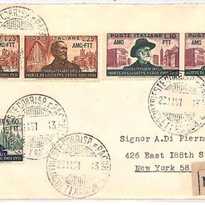 ai3606 - ITALY  AMG FTT - POSTAL HISTORY - FDC Cover - Music VERDI  - 1951