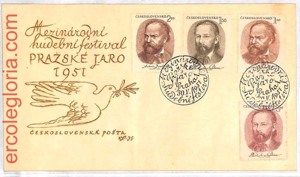 ai3614 - Czechoslovakia - POSTAL HISTORY - FDC Cover - Music - 1951