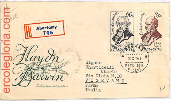 ai3615 - Czechoslovakia - POSTAL HISTORY - FDC Cover - Music - 1959