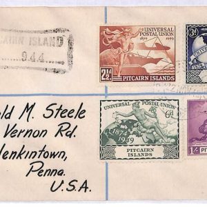 ai1656 - PITCAIRN Islands -  POSTAL HISTORY -  REGISTERED Cover 1944 - UPU