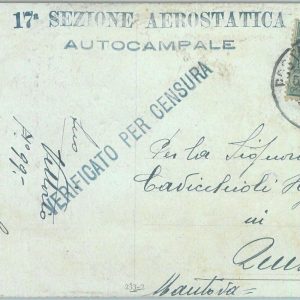 89900 - ITALY - POSTAL HISTORY - Military Mail Postcard AEROSTATIC Section CARS