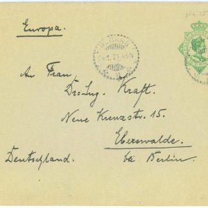 93544 - DUTCH INDIES Indonesia - POSTAL HISTORY - STATIONERY COVER to DE 1921