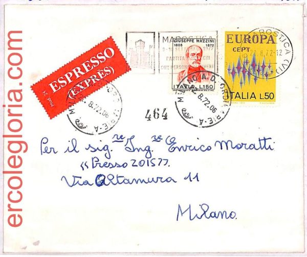 ai3802 - ITALY - POSTAL HISTORY - Cover -  CHESS - 1972