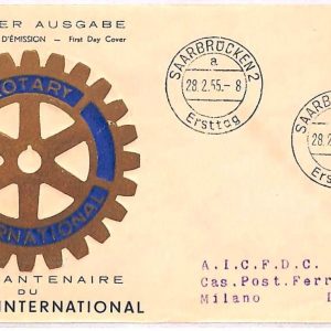 ai3796 -  SAAR - POSTAL HISTORY - FDC -  ROTARY International - 1955