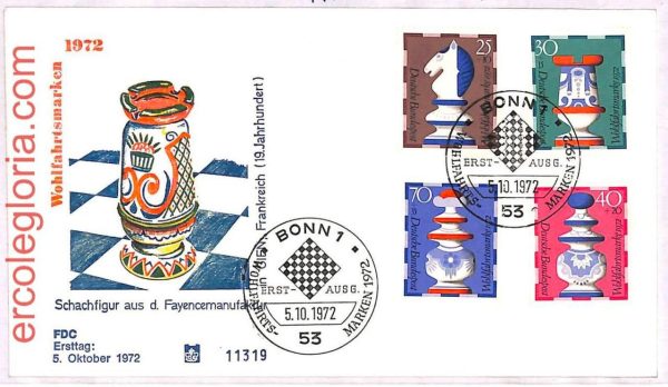 ai3800 - GERMANY - POSTAL HISTORY - FDC -  CHESS - 1972