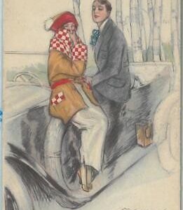 77004 - 1920 VINTAGE POSTCARD - Glamour, Ladies, ARTIST SIGNED: Mauzan L.