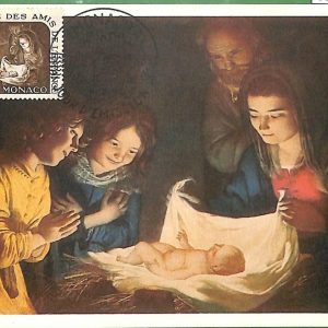 90261  - MONACO -   MAXIMUM CARD -   ART Religion XMAS   INFANCY