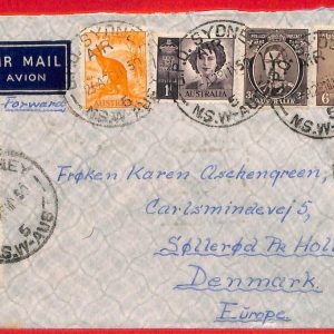 aa2314 - AUSTRALIA - Postal History - Philatelic COVER  to DENMARK 1950 - BIRDS