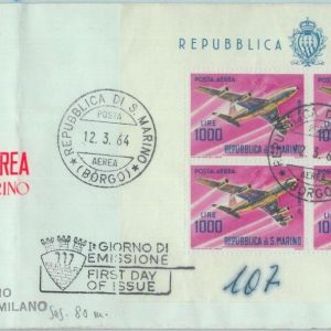84703 - SAN MARINO - Postal History -  Souvenir Sheet on FDC COVER 1976 Aviation